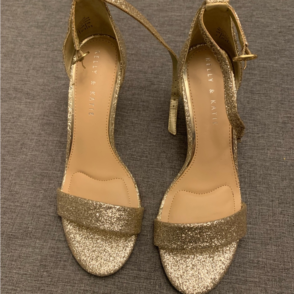 Gold Sparkly Kelly & Katie Sandals
